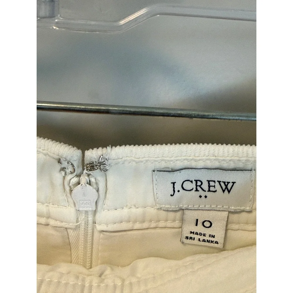 J. Crew Ribbed‎ Corduroy Mini Skirt Ivory Cream Off-White size 10